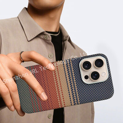 iPhone 17 Pro-এর জন্য কাস্টমাইজড সানসেট প্যাটার্নের সুপার পাতলা আরামাইড কার্বন ফাইবার মোবাইল কভার